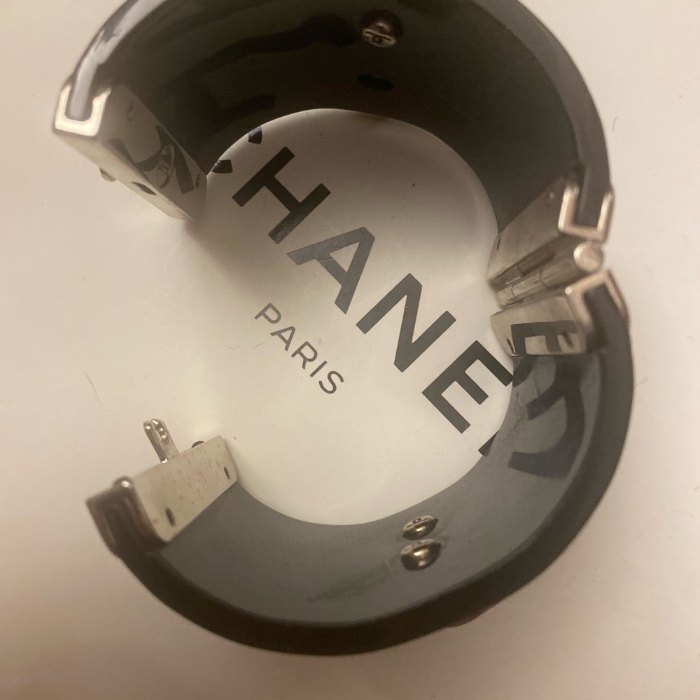 Chanel Black and Silver Cuff Bracelet - Picture 6 of 15
